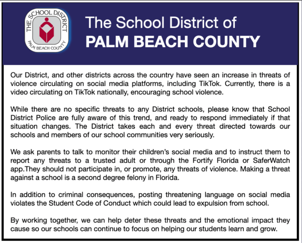 RUMORS Nationwide School Bombing And Shooting Threats Today Boca Post