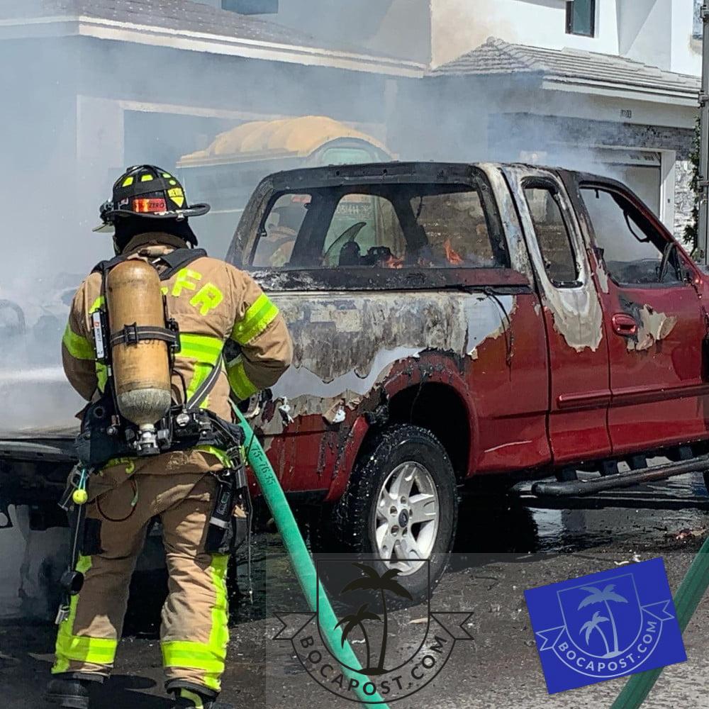 FIRE: Truck On Fire In LOTUS