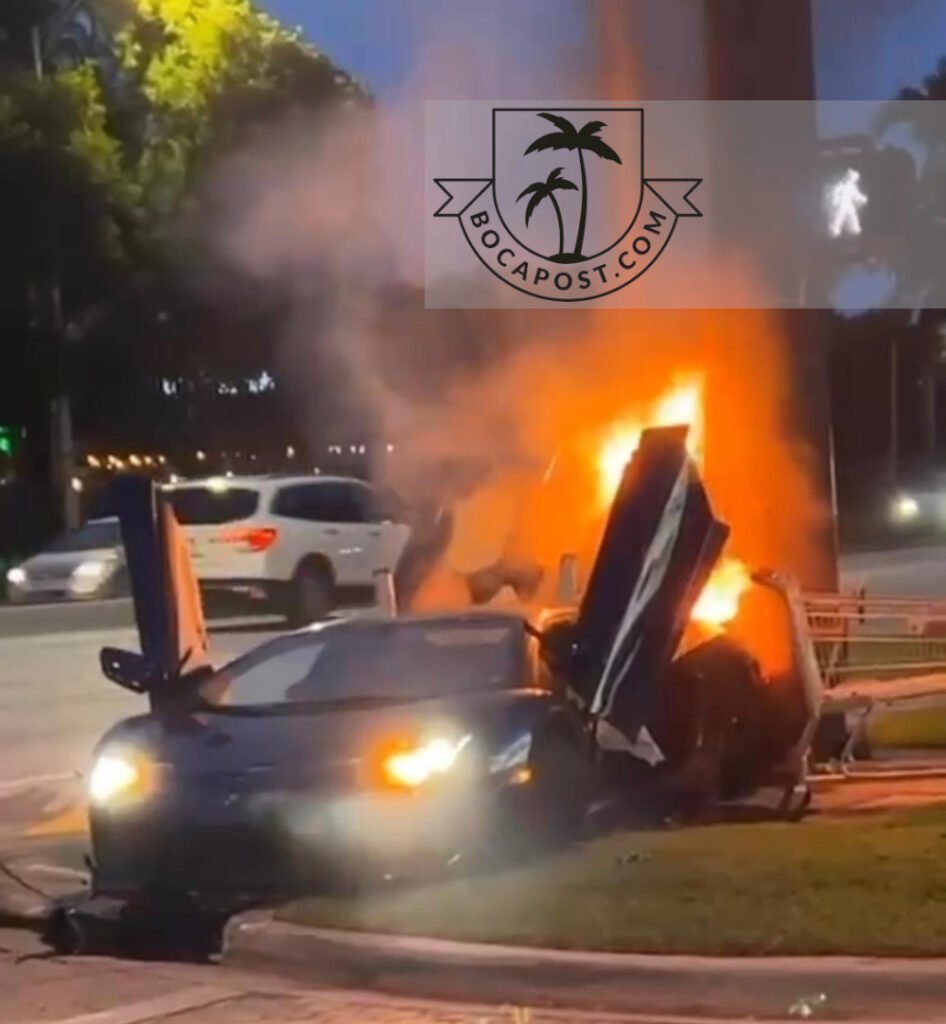 Lamborghini Crashes And Catches Fire