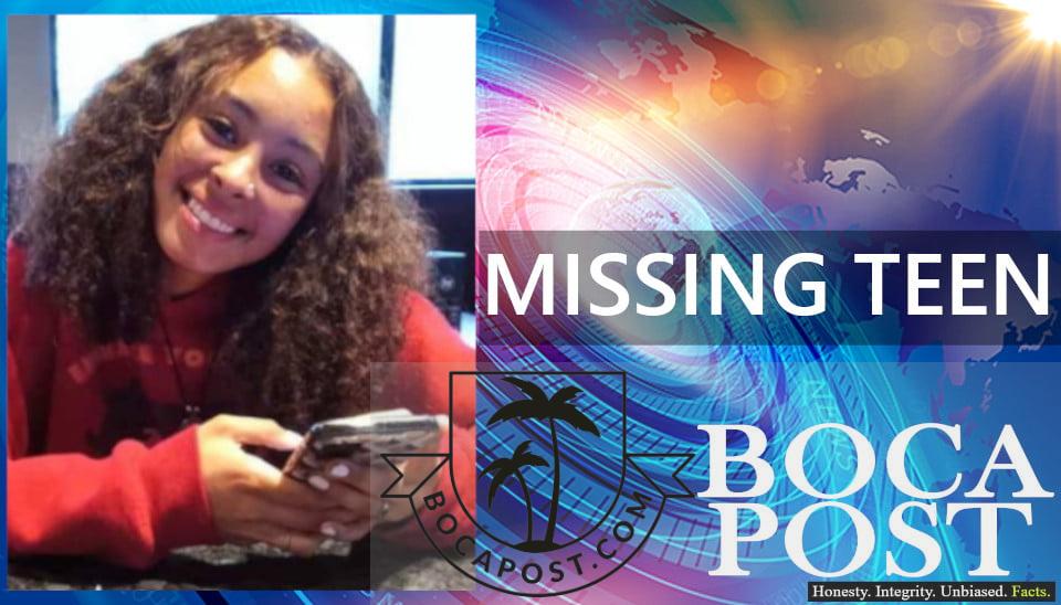 FOUND SAFE: Missing Teenage Girl South Of Boca Raton Has Been Located