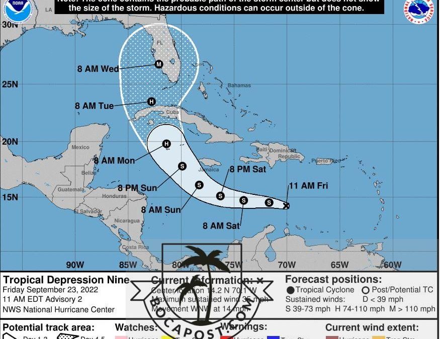 Tropical Depression 9 To Strengthen Into Hurricane, Expected To Hit Florida