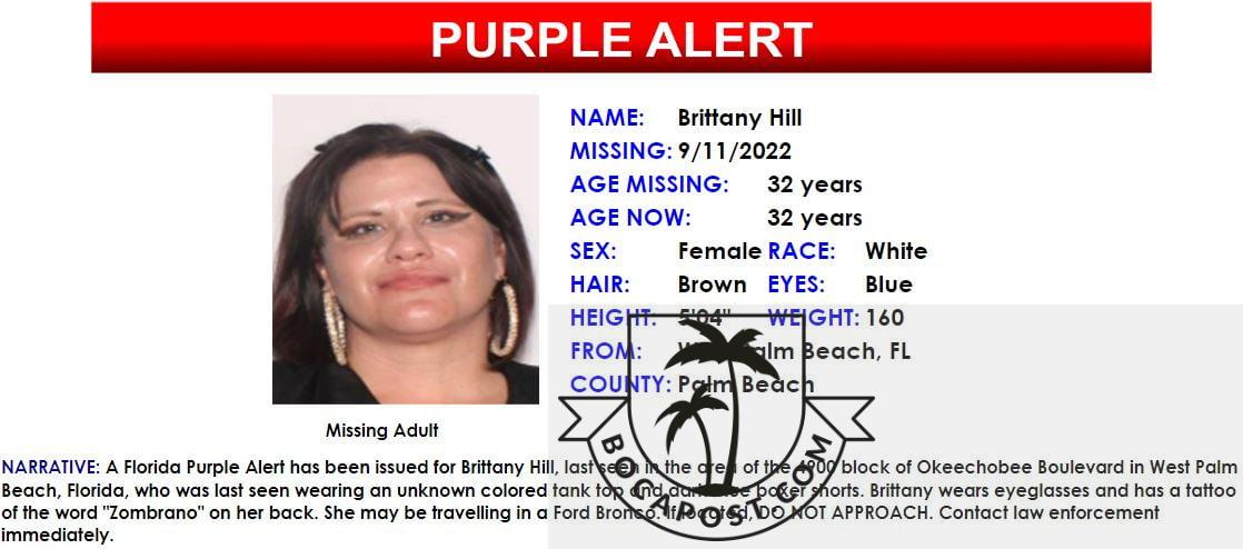 Purple Alert Canceled: 32 Year Old Palm Beach County Woman Located