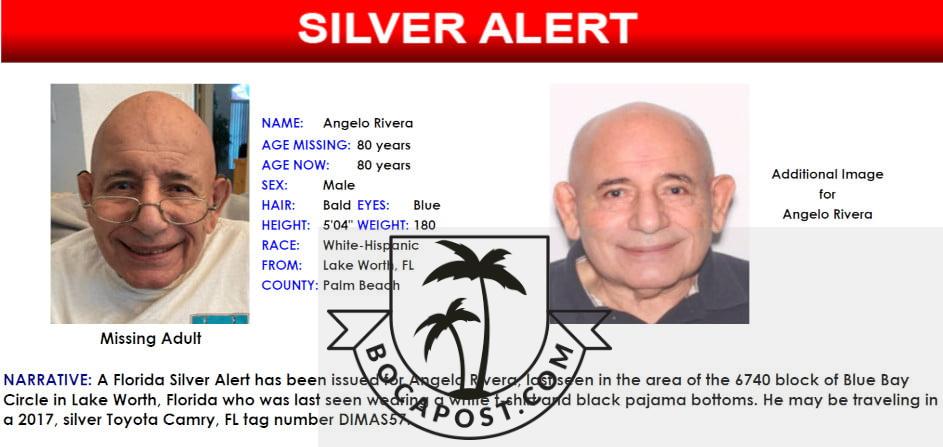 SILVER ALERT CANCELED: Missing 80-Year-Old Lake Worth Man Located