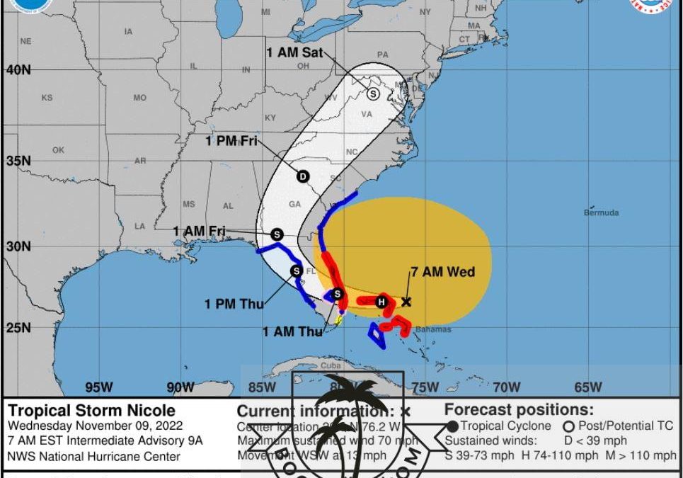 TRACKING NICOLE: Boca Raton Under Hurricane Warning