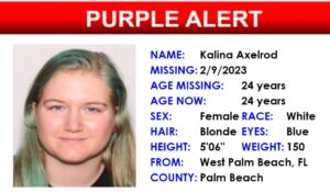 Purple Alert - 24-Year-Old West Palm Beach Woman Missing - Kalina Axelrod