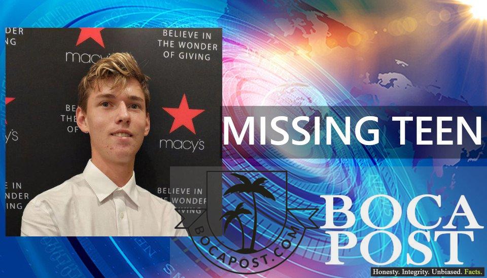 MISSING AND ENDANGERED - 18-Year-Old Missing From Boca Raton - Kyle Zubrowski