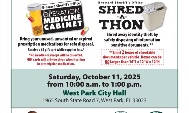 This Saturday, Shred Personal Documents & Securely Dispose Of Unused, Unwanted Or Expired Medications In West Park