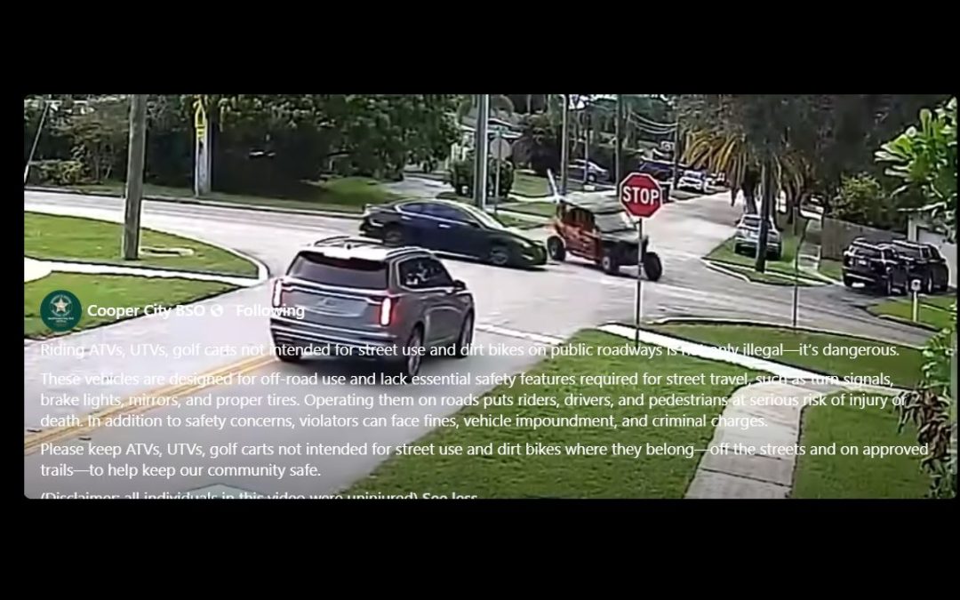 VIDEO: UTV Crashes, Flips After Blowing Stop Sign In Cooper City
