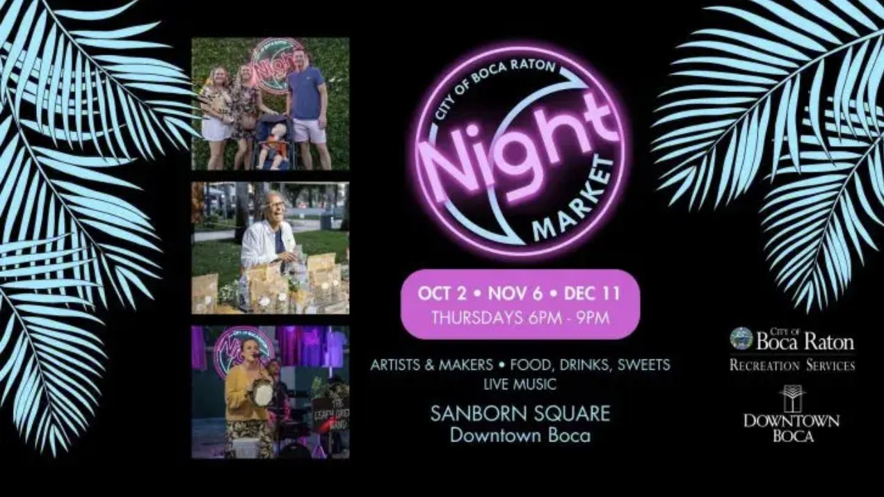 Boca Raton’s Night Market Returns To Sanborn Square With Food, Art, And Live Music