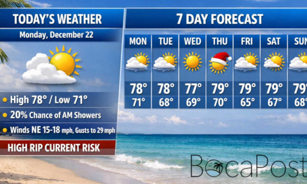 High Rip Current Risk Continues As Breezy Winds Hold Over Boca Raton