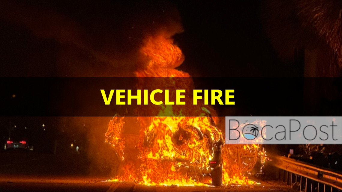 Vehicle Fire Reported Before Dawn On I-95 Near Linton Boulevard