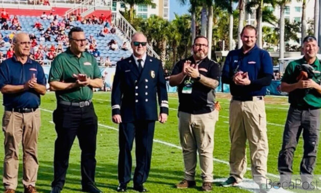 Retired Boca Raton Fire Captain Aaron Fix Honored at Boca Raton Bowl