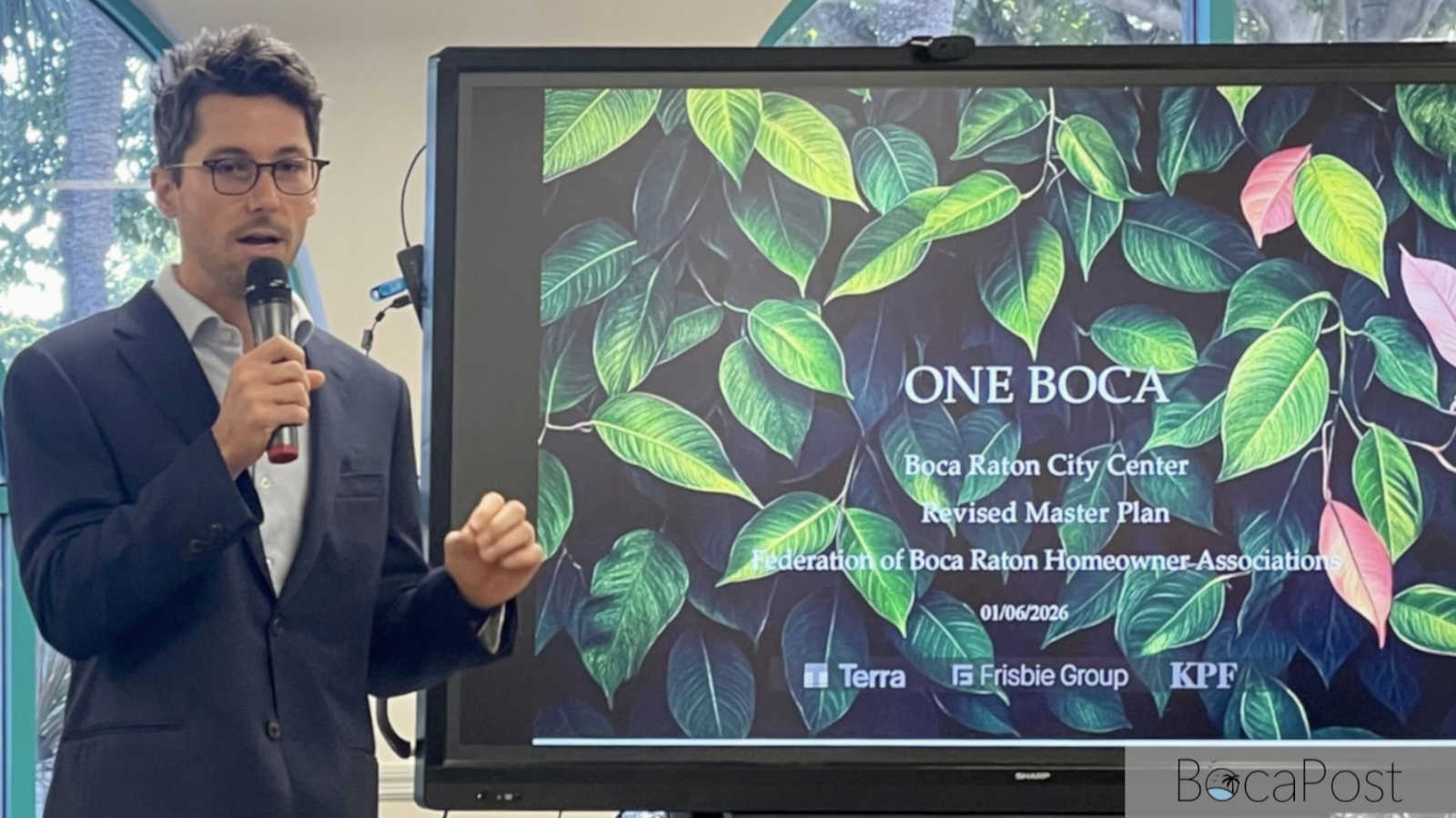 Rob Frisbie Faces Homeowner Questions on One Boca Downtown City Hall Redevelopment Plan