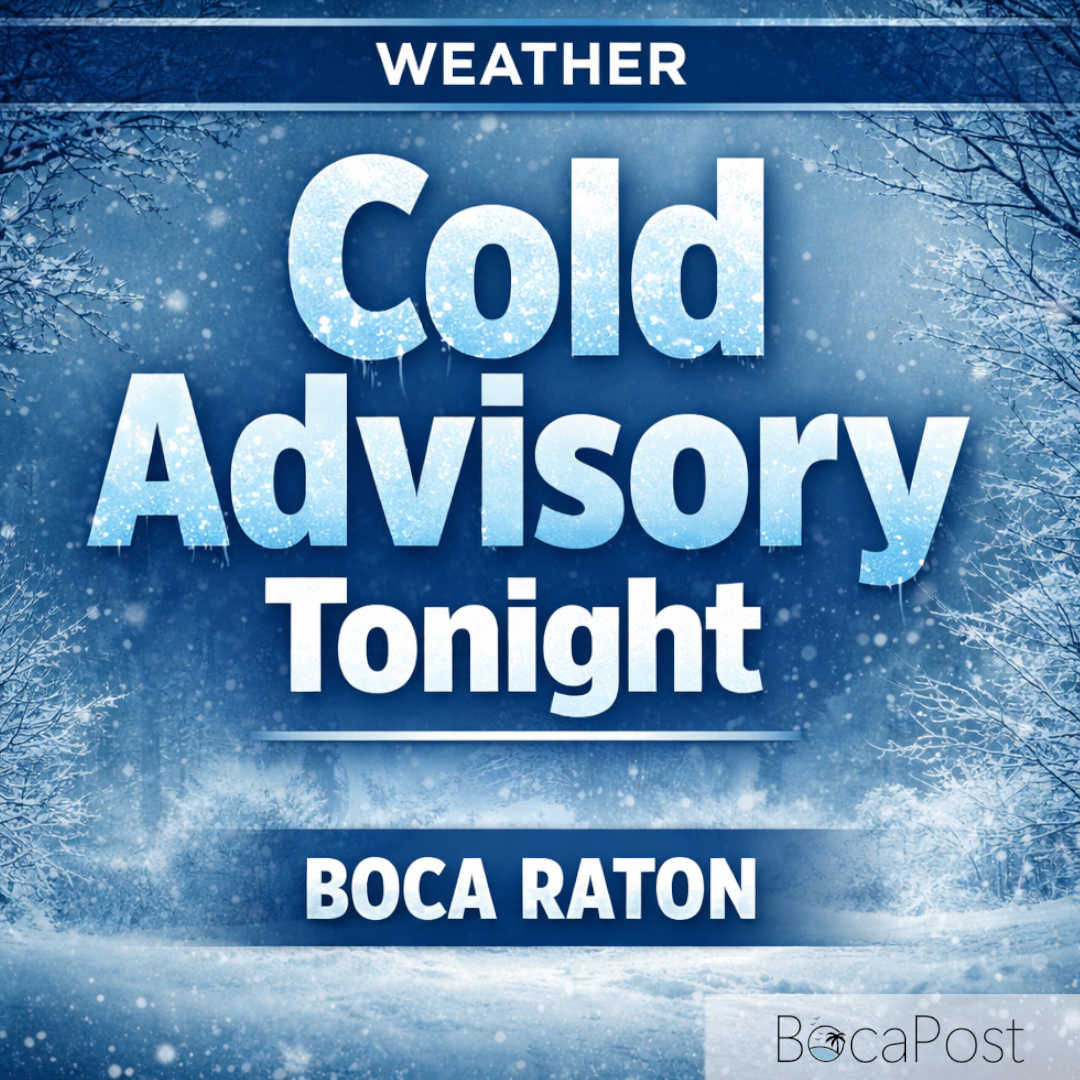 Boca Raton Under Cold Weather Advisory Tonight, Wind Chills Drop Into 20s