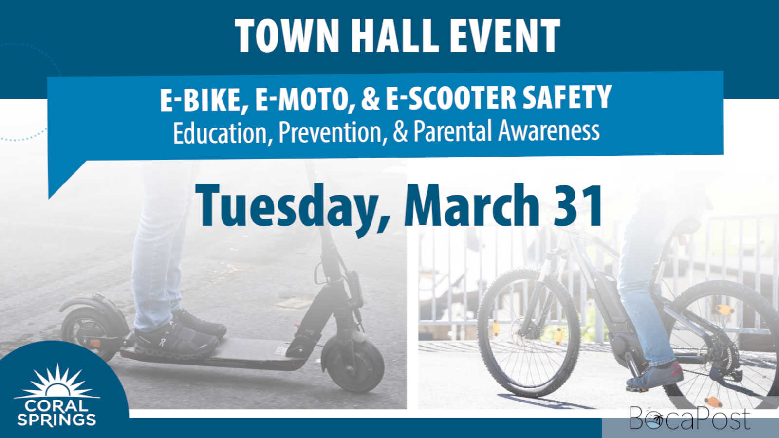 Coral Springs to Hold E-Bike Safety Town Hall After 49 Crashes Since September