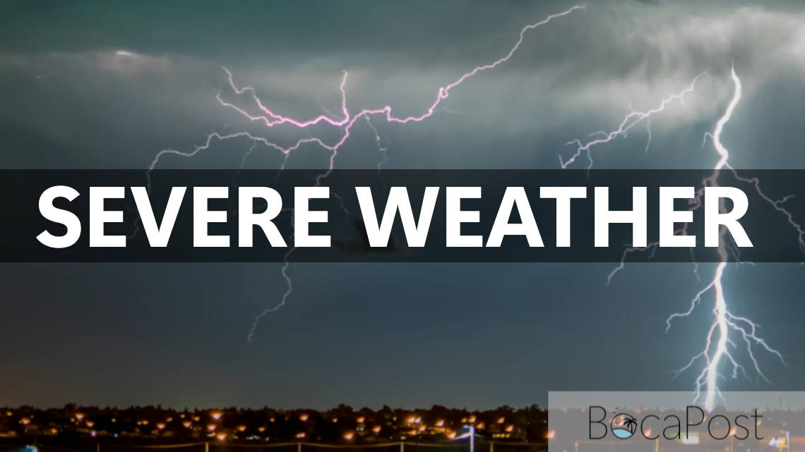 Boca Raton Severe Weather Alert: Severe Storm Warning in Collier; Storms and Dangerous Rip Currents Possible for East Coast