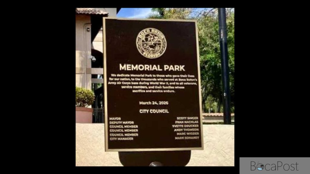 Boca Raton Dedicates Memorial Park Decades Late, Faces Criticism Boca Raton Dedicates Memorial Park Decades Late, Faces Criticism