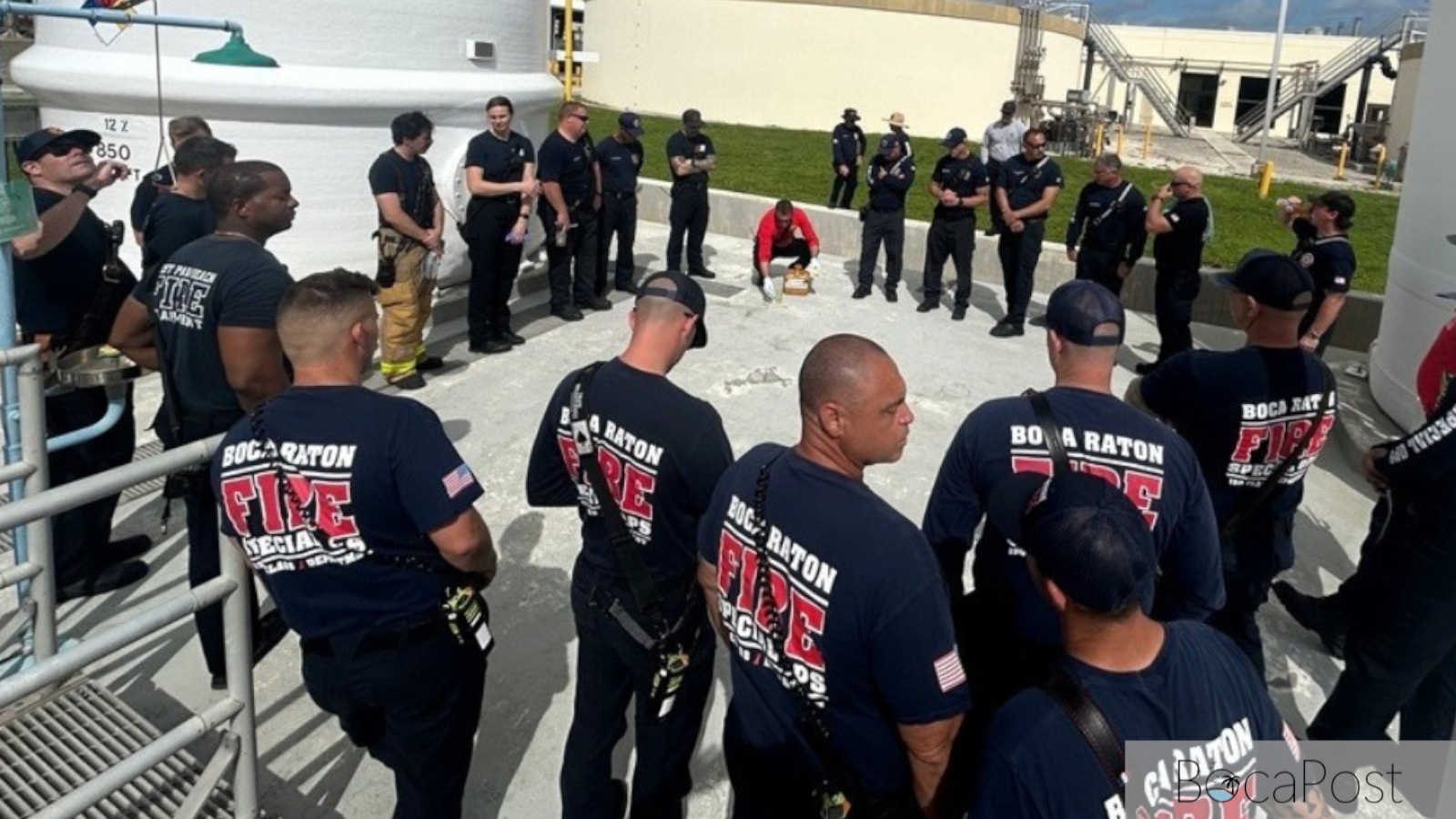 Boca Raton Fire Rescue Conducting Regional HazMat Training at Glades Road Water Plant Near I-95, Airport and FAU