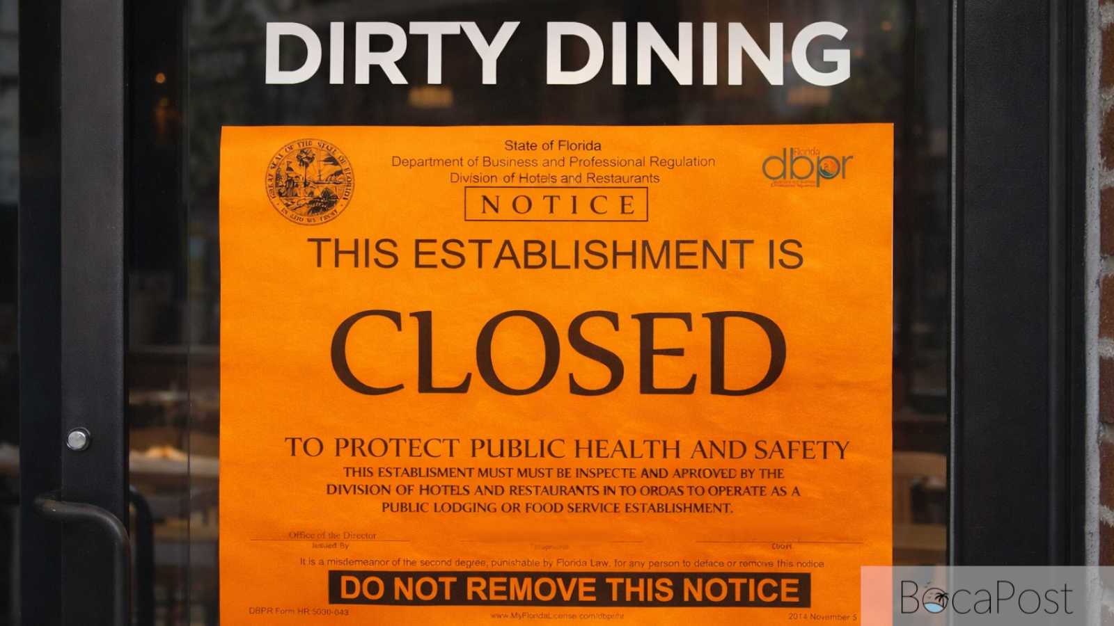 Dirty Dining - 2 Boca Raton, West Palm Beach Closures During Week Ending April 12