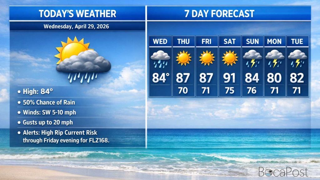 Boca Raton Morning Weather Update: Sunny Today, Hotter By The Weekend, Storms Return Sunday