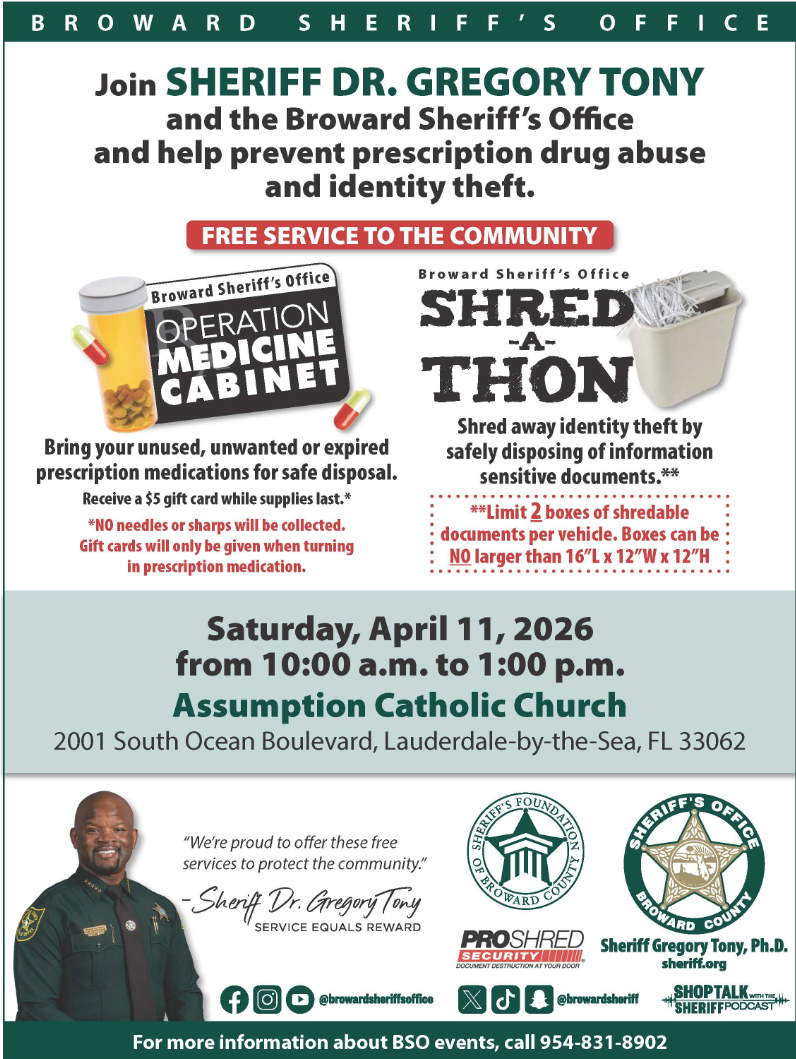 Bso Hosting Free Medication Drop-Off And Shred Event Saturday In Lauderdale-By-The-Sea - Boca Post Bso Hosting Free Medication Drop-Off And Shred Event Saturday In Lauderdale-By-The-Sea