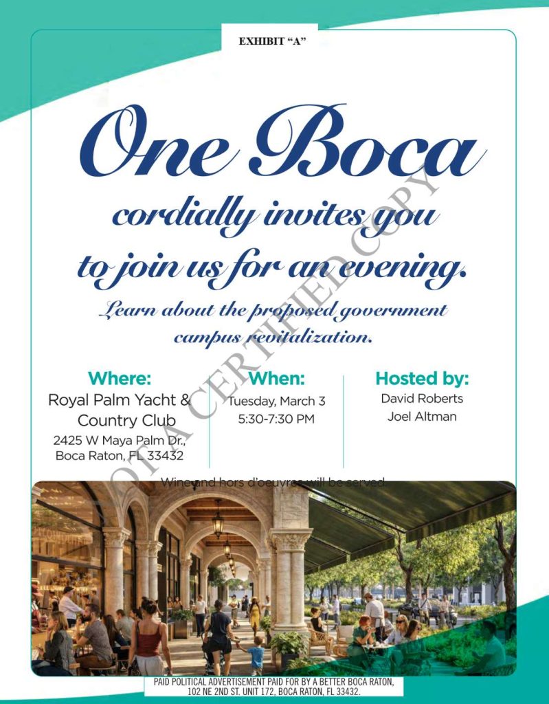 Boca Raton Lawsuit Alleges Unauthorized Use Of Broker’s Name On One Boca Flyer - Boca Post