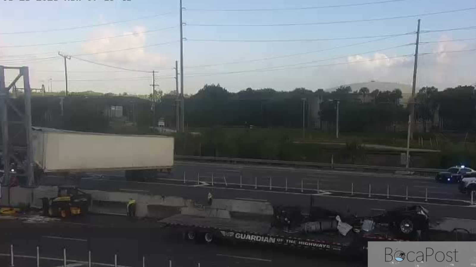 Overturned Tractor-Trailer Closes I-95 Express Lanes Near Yamato Road In Boca Raton