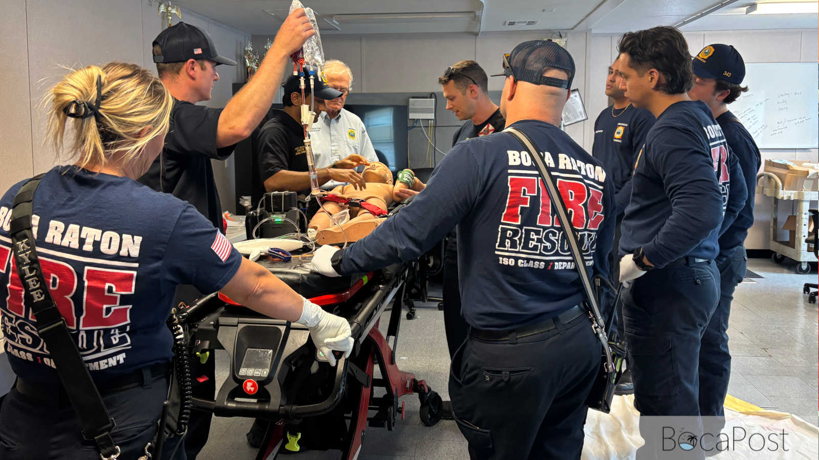 Boca Raton Fire Rescue emergency vehicle and firefighter-paramedics.