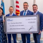 Congressman Jared Moskowitz And Boca Raton Officials Present Ceremonial Check For Jeffery Street Railroad Crossing Funding.