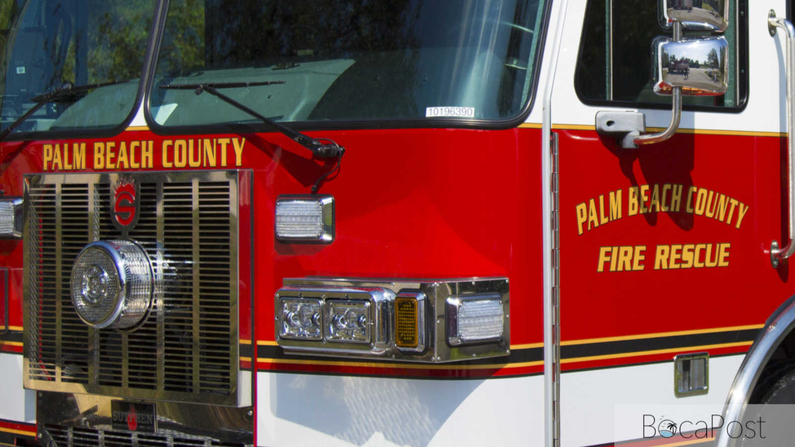 Palm Beach County Fire Rescue truck at a public safety scene.