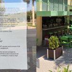 Closure Notice Taped To The Front Window Of Purlife Fitness In Delray Beach.