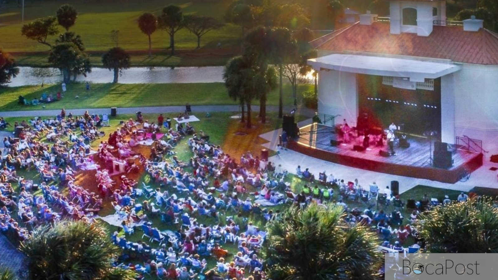 Palm Beach County Parks and Recreation 4th of July Celebration flyer for Sunset Cove Amphitheater in Boca Raton.
