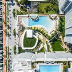 Aerial View Of The Nautilus 220 Twin Condominium Towers On Lake Shore Drive In Lake Park, Florida.