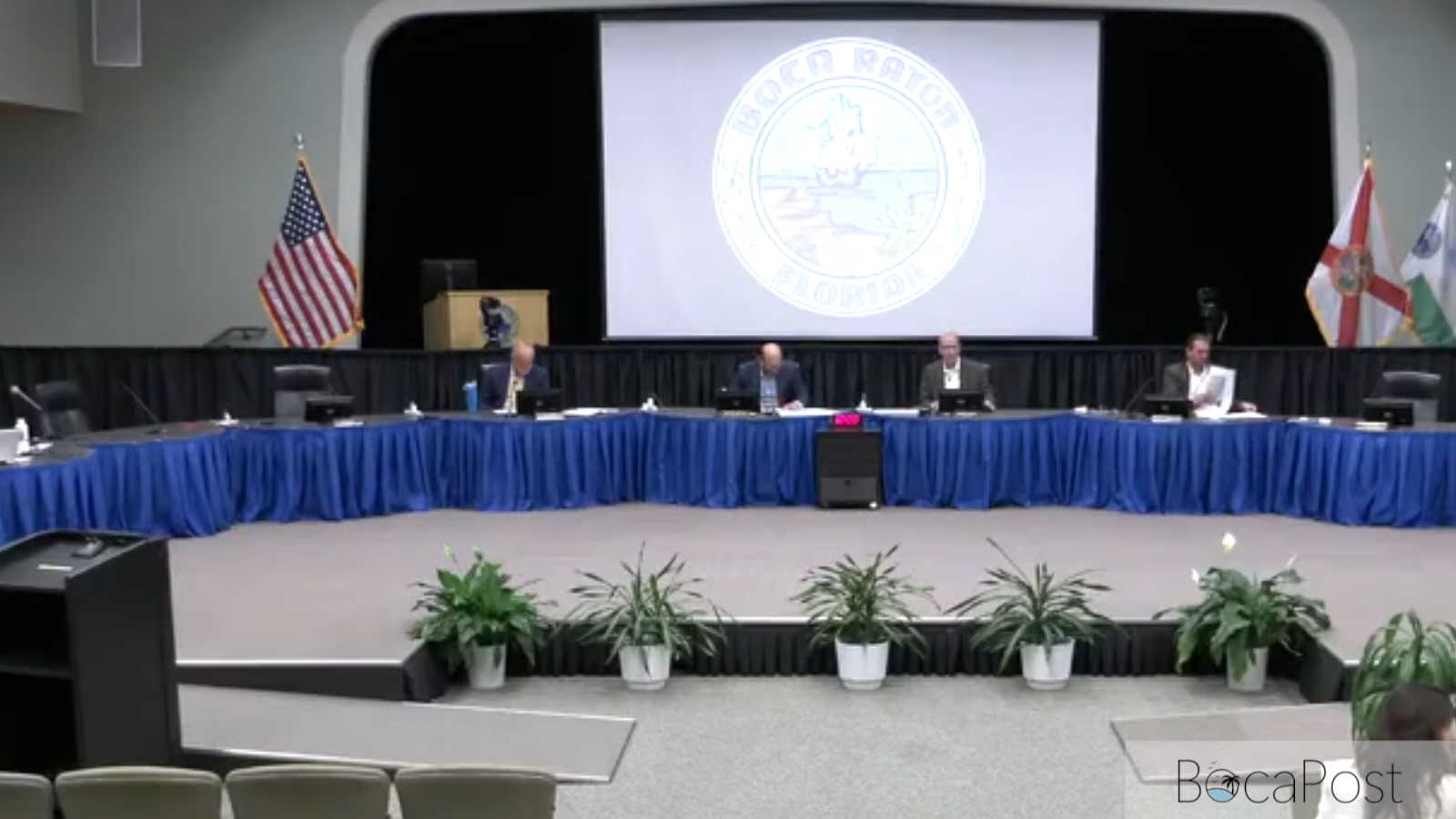 Boca Raton Planning Board Approves Federal Highway Showroom and Two Variances, Cuts Beautification Fee Boca Raton Planning and Zoning Board meeting dais during the July 16, 2026 public hearing.