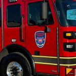 Boynton Beach Fire Rescue Engine Parked Outside A Fire Station.