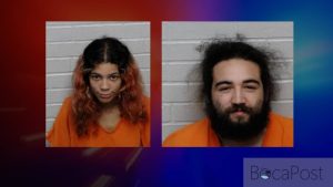 Booking Photos Of Samantha Feliz And Alejandro Leon Jr. Released By The Hollywood Police Department.