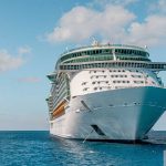 White And Blue Cruise Ship At Sea Under A Blue Sky, Used As An Illustrative Image For A Palm Beach County Court Filing.